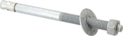 Value Collection - 5/8" Diam, 5/8" Drill, 8-1/2" OAL, 1-1/2" Min Embedment Wedge Expansion Concrete Anchor - Grade 5 Steel, Galvanized Finish, Hex Nut Head, Hex Drive, 4" Thread Length - Industrial Tool & Supply