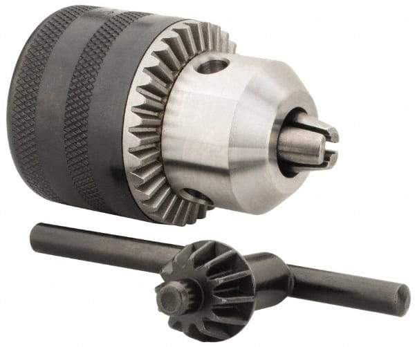 Value Collection - JT33, 1/16 to 1/2" Capacity, Tapered Mount Steel Drill Chuck - Keyed - Exact Industrial Supply