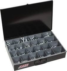 Made in North America - 185 Piece Steel Hex Head Cap Screws - 1/4-20 to 9/16-12 Thread, Grade 5, Zinc Plated - Industrial Tool & Supply