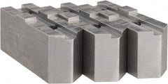 Abbott Workholding Products - 10" & Up Chuck Capacity, Tongue & Groove Attachment, Square Soft Lathe Chuck Jaw - 3 Jaws, Steel, 2-1/8" Btw Mount Hole Ctrs, 4-1/2" Long x 1-1/2" Wide x 2" High, 1/2" Groove, 1/2" Fastener - Industrial Tool & Supply