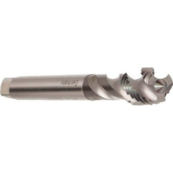 Emuge - 1-1/4 - 11" BSPP, 6 Flutes, Modified Bottoming Chamfer, Bright Finish, Cobalt British Standard Pipe Tap - 1.2598" Shank Diam, 0.9449" Square Size, Series Enorm - Exact Industrial Supply