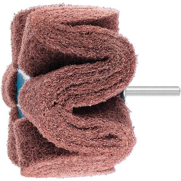 PFERD - 4" Diam x 2" Face Width, Aluminum Oxide Nonwoven Mounted Flap Wheel - 1/4" Shank Mount, 280 Grit, 6,000 Max RPM - Industrial Tool & Supply