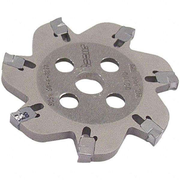 Iscar - Arbor Hole Connection, 0.139" Cutting Width, 0.63" Depth of Cut, 3.15" Cutter Diam, 1" Hole Diam, 10 Tooth Indexable Slotting Cutter - SGSA Toolholder, GSAN 4 Insert, Right Hand Cutting Direction - Industrial Tool & Supply