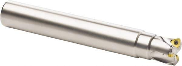 Seco - 32mm Cut Diam, 0.0394" Max Depth, 25mm Shank Diam, Cylindrical Shank Indexable High-Feed End Mill - Screw Holding Method, 218.19-125 Insert, R217.21 Toolholder, Through Coolant - Industrial Tool & Supply