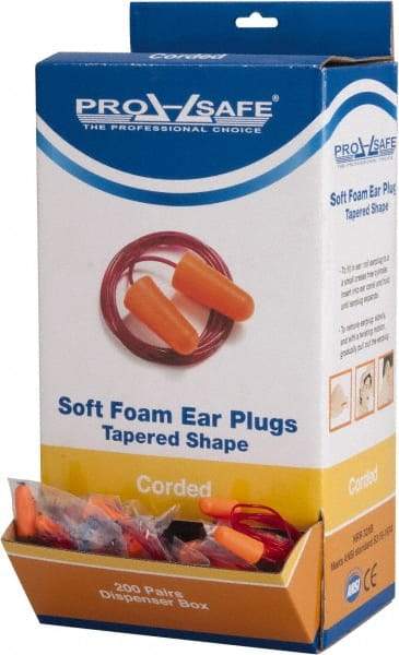 PRO-SAFE - Disposable, Corded, 32 dB Earplugs - Orange - Industrial Tool & Supply