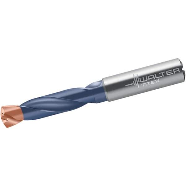 Walter-Titex - 9mm 140° Spiral Flute Solid Carbide Screw Machine Drill Bit - Double Coating Finish, Right Hand Cut, 47mm Flute Length, 89mm OAL, X-treme Plus Point, Straight Shank, Through Coolant - Industrial Tool & Supply