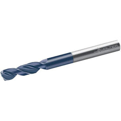 Walter-Titex - 10.2mm 150° Spiral Flute Solid Carbide Screw Machine Drill Bit - Tinal Finish, Right Hand Cut, 55mm Flute Length, 118mm OAL, Form V+A Point, Straight Shank, Through Coolant - Industrial Tool & Supply