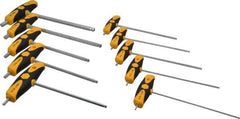Wiha - 10 Piece T-Handle Ball End Hex Key Set - Hex Range 5/32 to 3/8", Chrome Vanadium Molybdenum - Industrial Tool & Supply