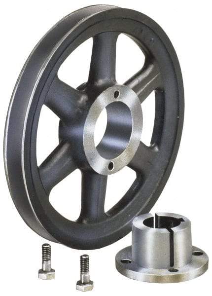 Browning - 1 Groove, 3/8 to 1-1/2 Bore Diam, 9-3/4" Outside Diam, QD Bushed V Belt Sheave - 9.0 A Diam Belt Pitch - Industrial Tool & Supply