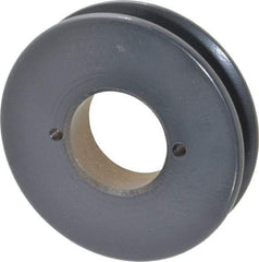 Browning - 1 Groove, 3/8 to 1-1/2 Bore Diam, 3.95" Outside Diam, QD Bushed V Belt Sheave - 3.2 A Diam Belt Pitch - Industrial Tool & Supply