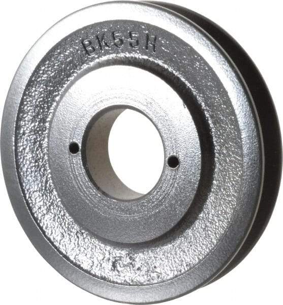 Browning - 1 Groove, 3/8 to 1-1/2 Bore Diam, 5-1/4" Outside Diam, QD Bushed V Belt Sheave - 4.5 A Diam Belt Pitch - Industrial Tool & Supply