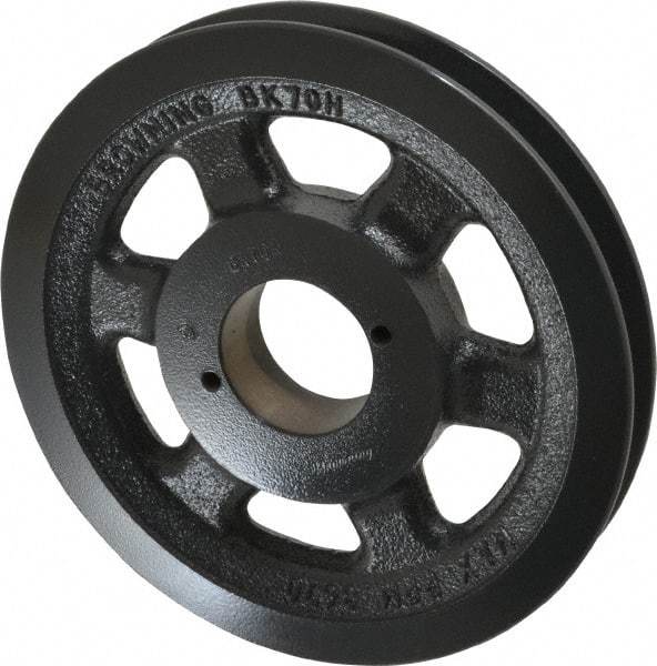 Browning - 1 Groove, 3/8 to 1-1/2 Bore Diam, 6-3/4" Outside Diam, QD Bushed V Belt Sheave - 6.0 A Diam Belt Pitch - Industrial Tool & Supply