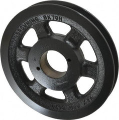 Browning - 1 Groove, 3/8 to 1-1/2 Bore Diam, 6-3/4" Outside Diam, QD Bushed V Belt Sheave - 6.0 A Diam Belt Pitch - Industrial Tool & Supply