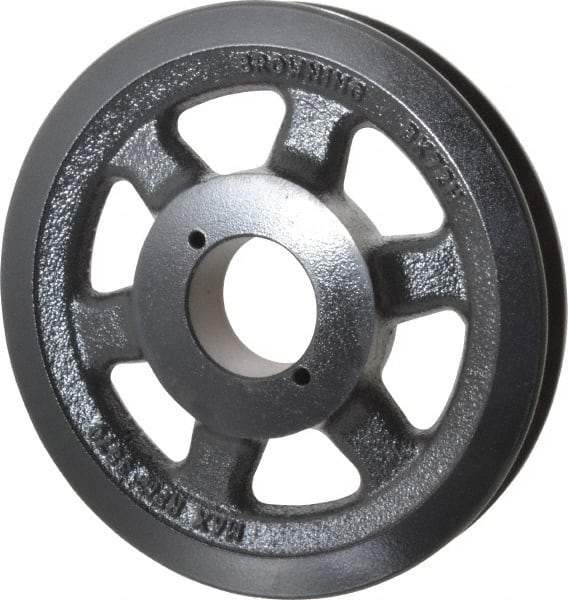 Browning - 1 Groove, 3/8 to 1-1/2 Bore Diam, 6.95" Outside Diam, QD Bushed V Belt Sheave - 6.2 A Diam Belt Pitch - Industrial Tool & Supply
