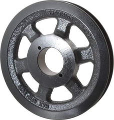 Browning - 1 Groove, 3/8 to 1-1/2 Bore Diam, 6.95" Outside Diam, QD Bushed V Belt Sheave - 6.2 A Diam Belt Pitch - Industrial Tool & Supply