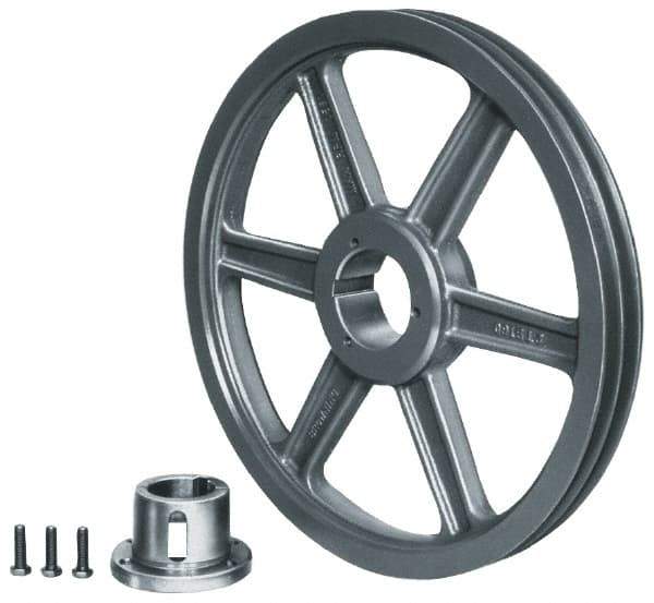 Browning - 3 Groove, 3/4 to 2-11/16 Bore Diam, 6.15" Outside Diam, QD Bushed V Belt Sheave - 5.4 A Diam Belt Pitch - Industrial Tool & Supply