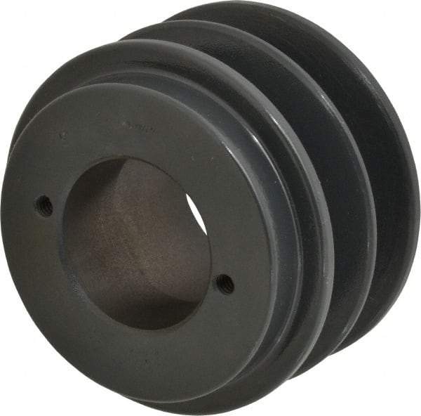 Browning - 2 Groove, 3/8 to 1-1/2 Bore Diam, 3.55" Outside Diam, QD Bushed V Belt Sheave - 2.8 A Diam Belt Pitch - Industrial Tool & Supply