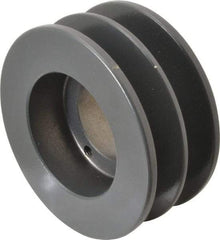 Browning - 2 Groove, 3/8 to 1-1/2 Bore Diam, 3.95" Outside Diam, QD Bushed V Belt Sheave - 3.2 A Diam Belt Pitch - Industrial Tool & Supply