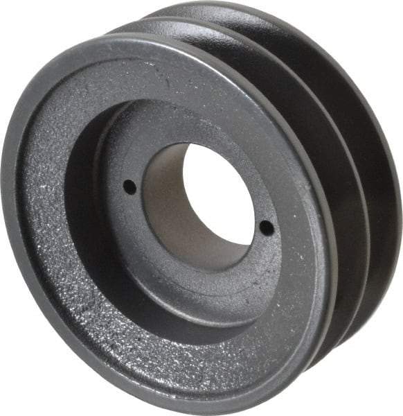 Browning - 2 Groove, 3/8 to 1-1/2 Bore Diam, 4-3/4" Outside Diam, QD Bushed V Belt Sheave - 4.0 A Diam Belt Pitch - Industrial Tool & Supply