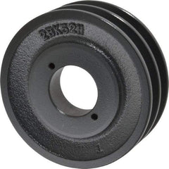 Browning - 2 Groove, 3/8 to 1-1/2 Bore Diam, 4.95" Outside Diam, QD Bushed V Belt Sheave - 4.2 A Diam Belt Pitch - Industrial Tool & Supply