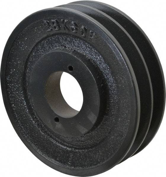 Browning - 2 Groove, 3/8 to 1-1/2 Bore Diam, 5-3/4" Outside Diam, QD Bushed V Belt Sheave - 5.0 A Diam Belt Pitch - Industrial Tool & Supply