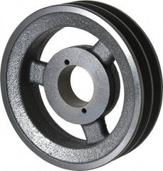 Browning - 2 Groove, 3/8 to 1-1/2 Bore Diam, 6.45" Outside Diam, QD Bushed V Belt Sheave - 5.7 A Diam Belt Pitch - Industrial Tool & Supply
