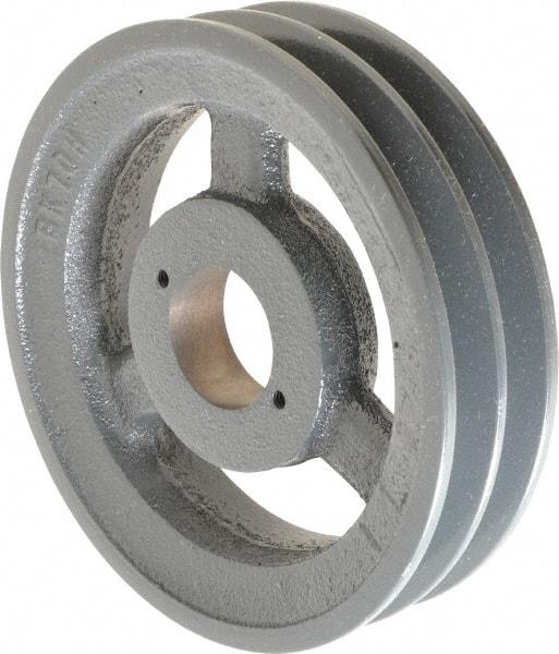 Browning - 2 Groove, 3/8 to 1-1/2 Bore Diam, 6-3/4" Outside Diam, QD Bushed V Belt Sheave - 6.0 A Diam Belt Pitch - Industrial Tool & Supply