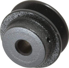 Browning - 1/2" Bore, 15/16 Long, 2.2" Outside Diam, Finished Bore Single Groove V Belt Sheave - 21/32" Wide, 1.66" Pitch Diam of 3L Belt, 2" Pitch Diam of 4L Belt - Industrial Tool & Supply