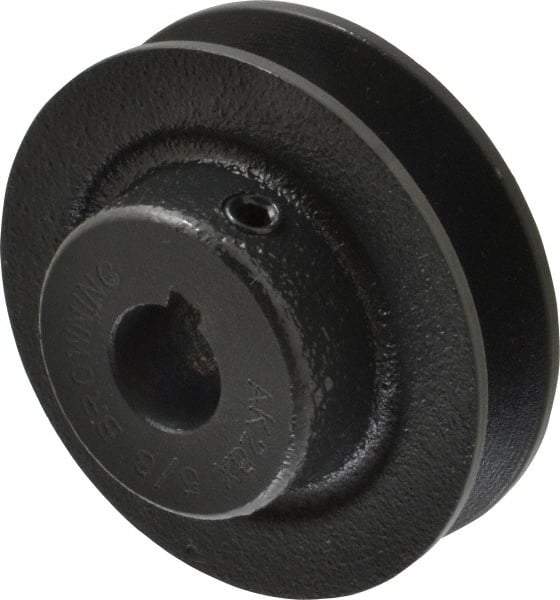 Browning - 5/8" Bore, 15/16 Long, 2.8" Outside Diam, Finished Bore Single Groove V Belt Sheave - 21/32" Wide, 2.26" Pitch Diam of 3L Belt, 2.6" Pitch Diam of 4L Belt - Industrial Tool & Supply