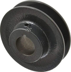 Browning - 7/8" Bore, 15/16 Long, 3.05" Outside Diam, Finished Bore Single Groove V Belt Sheave - 21/32" Wide, 2.46" Pitch Diam of 3L Belt, 2.8" Pitch Diam of 4L Belt - Industrial Tool & Supply