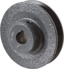 Browning - 5/8" Bore, 15/16 Long, 3.45" Outside Diam, Finished Bore Single Groove V Belt Sheave - 21/32" Wide, 2.86" Pitch Diam of 3L Belt, 3.2" Pitch Diam of 4L Belt - Industrial Tool & Supply