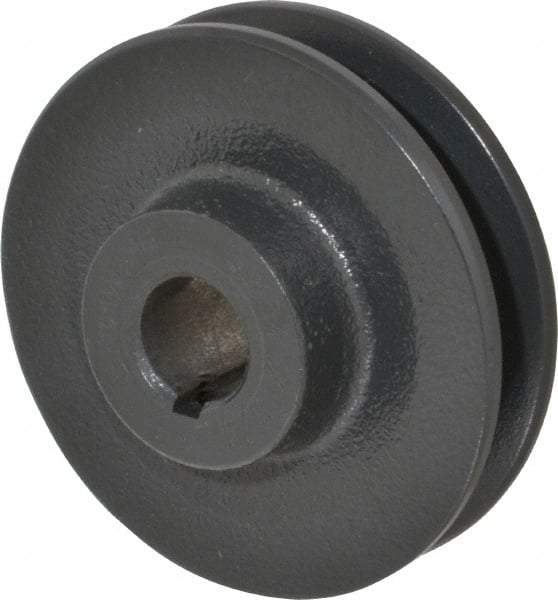 Browning - 3/4" Bore, 15/16 Long, 3.45" Outside Diam, Finished Bore Single Groove V Belt Sheave - 21/32" Wide, 2.86" Pitch Diam of 3L Belt, 3.2" Pitch Diam of 4L Belt - Industrial Tool & Supply