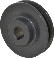 Browning - 3/4" Bore, 15/16 Long, 3.45" Outside Diam, Finished Bore Single Groove V Belt Sheave - 21/32" Wide, 2.86" Pitch Diam of 3L Belt, 3.2" Pitch Diam of 4L Belt - Industrial Tool & Supply