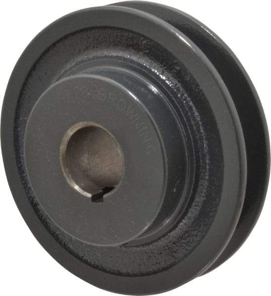 Browning - 7/8" Bore, 1-5/32 Long, 3-3/4" Outside Diam, Finished Bore Single Groove V Belt Sheave - 3/4" Wide, 3.16" Pitch Diam of 3L Belt, 3-1/2" Pitch Diam of 4L Belt - Industrial Tool & Supply