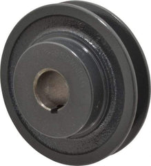 Browning - 7/8" Bore, 1-5/32 Long, 3-3/4" Outside Diam, Finished Bore Single Groove V Belt Sheave - 3/4" Wide, 3.16" Pitch Diam of 3L Belt, 3-1/2" Pitch Diam of 4L Belt - Industrial Tool & Supply