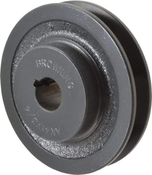 Browning - 3/4" Bore, 1-5/32 Long, 3.95" Outside Diam, Finished Bore Single Groove V Belt Sheave - 3/4" Wide, 3.36" Pitch Diam of 3L Belt, 3.7" Pitch Diam of 4L Belt - Industrial Tool & Supply