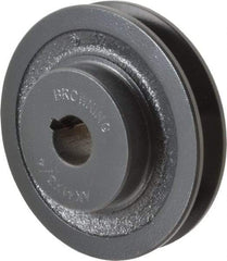 Browning - 3/4" Bore, 1-5/32 Long, 3.95" Outside Diam, Finished Bore Single Groove V Belt Sheave - 3/4" Wide, 3.36" Pitch Diam of 3L Belt, 3.7" Pitch Diam of 4L Belt - Industrial Tool & Supply
