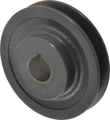 Browning - 7/8" Bore, 1-5/32 Long, 3.95" Outside Diam, Finished Bore Single Groove V Belt Sheave - 3/4" Wide, 3.36" Pitch Diam of 3L Belt, 3.7" Pitch Diam of 4L Belt - Industrial Tool & Supply