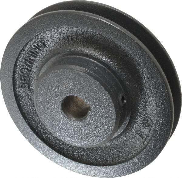 Browning - 5/8" Bore, 1-5/32 Long, 4.45" Outside Diam, Finished Bore Single Groove V Belt Sheave - 3/4" Wide, 3.86" Pitch Diam of 3L Belt, 4.2" Pitch Diam of 4L Belt - Industrial Tool & Supply