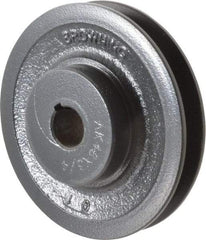 Browning - 3/4" Bore, 1-5/32 Long, 4.45" Outside Diam, Finished Bore Single Groove V Belt Sheave - 3/4" Wide, 3.86" Pitch Diam of 3L Belt, 4.2" Pitch Diam of 4L Belt - Industrial Tool & Supply