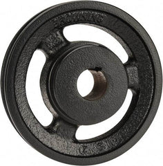Browning - 7/8" Bore, 1-5/32 Long, 4-3/4" Outside Diam, Finished Bore Single Groove V Belt Sheave - 3/4" Wide, 4.16" Pitch Diam of 3L Belt, 4-1/2" Pitch Diam of 4L Belt - Industrial Tool & Supply