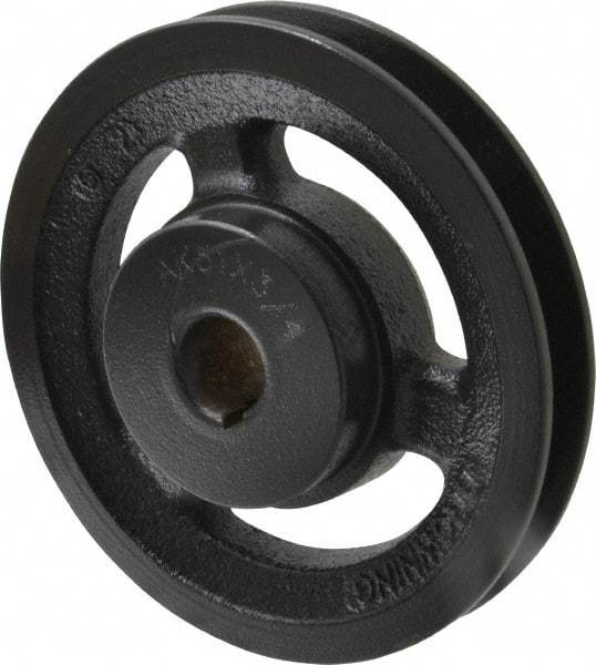 Browning - 3/4" Bore, 1-5/32 Long, 4.95" Outside Diam, Finished Bore Single Groove V Belt Sheave - 3/4" Wide, 4.36" Pitch Diam of 3L Belt, 4.7" Pitch Diam of 4L Belt - Industrial Tool & Supply
