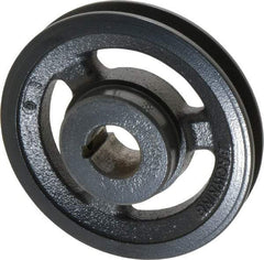 Browning - 1" Bore, 1-5/32 Long, 5.1" Outside Diam, Finished Bore Single Groove V Belt Sheave - 3/4" Wide, 4.36" Pitch Diam of 3L Belt, 4.7" Pitch Diam of 4L Belt - Industrial Tool & Supply
