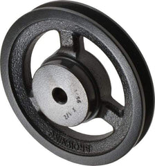 Browning - 1/2" Bore, 1-5/32 Long, 5.45" Outside Diam, Finished Bore Single Groove V Belt Sheave - 3/4" Wide, 4.86" Pitch Diam of 3L Belt, 5.2" Pitch Diam of 4L Belt - Industrial Tool & Supply