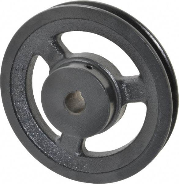 Browning - 5/8" Bore, 1-5/32 Long, 5.45" Outside Diam, Finished Bore Single Groove V Belt Sheave - 3/4" Wide, 4.86" Pitch Diam of 3L Belt, 5.2" Pitch Diam of 4L Belt - Industrial Tool & Supply