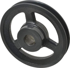 Browning - 7/8" Bore, 1-5/32 Long, 5.45" Outside Diam, Finished Bore Single Groove V Belt Sheave - 3/4" Wide, 4.86" Pitch Diam of 3L Belt, 5.2" Pitch Diam of 4L Belt - Industrial Tool & Supply
