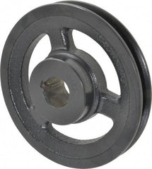 Browning - 1" Bore, 1-5/32 Long, 5.45" Outside Diam, Finished Bore Single Groove V Belt Sheave - 3/4" Wide, 4.86" Pitch Diam of 3L Belt, 5.2" Pitch Diam of 4L Belt - Industrial Tool & Supply