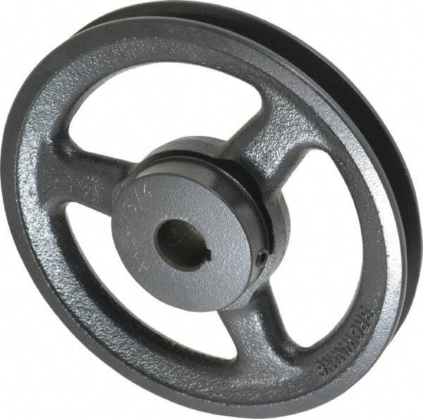 Browning - 3/4" Bore, 1-5/32 Long, 6-1/4" Outside Diam, Finished Bore Single Groove V Belt Sheave - 3/4" Wide, 5.66" Pitch Diam of 3L Belt, 6" Pitch Diam of 4L Belt - Industrial Tool & Supply
