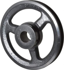Browning - 1" Bore, 1-5/32 Long, 6-1/4" Outside Diam, Finished Bore Single Groove V Belt Sheave - 3/4" Wide, 5.66" Pitch Diam of 3L Belt, 6" Pitch Diam of 4L Belt - Industrial Tool & Supply