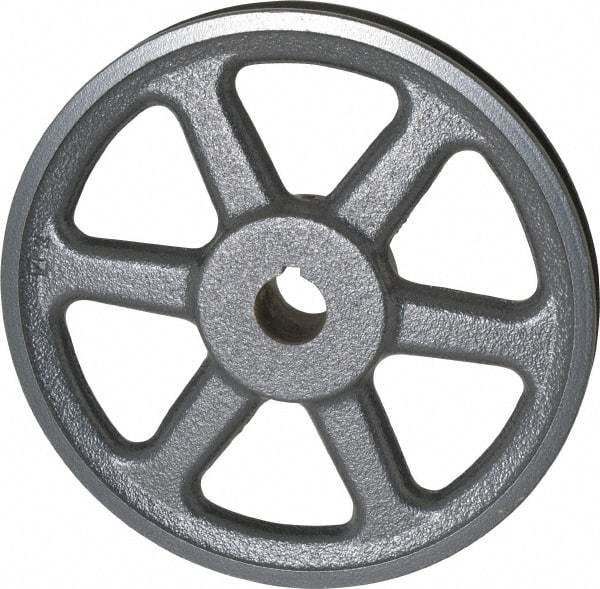 Browning - 1" Bore, 1-15/32 Long, 8-1/4" Outside Diam, Finished Bore Single Groove V Belt Sheave - 3/4" Wide, 7.66" Pitch Diam of 3L Belt, 8" Pitch Diam of 4L Belt - Industrial Tool & Supply